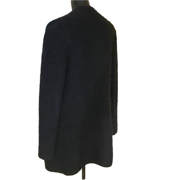 VINCE Wool Marl Knit Open Front Sweater in Black - Picture 3 of 7
